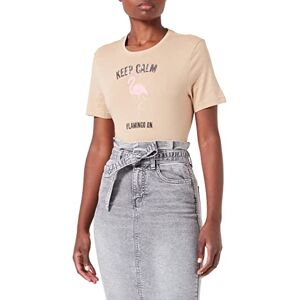 ONLY Women's ONLKITA REG S/S Flamingle TOP Box JRS T-Shirt, Nomad/Print:Flamingo, XS ONLY Women's ONLKITA REG S/S Flamingle TOP Box JRS T-Shirt, Nomad/Print:Flamingo, XS