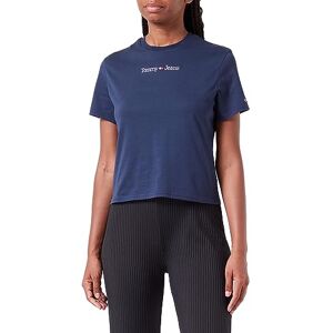 Tommy Jeans Women's Short-Sleeve T-Shirt Serif Linear Tee Crew Neck, Blue (Twilight Navy), XS Tommy Jeans Women's Short-Sleeve T-Shirt Serif Linear Tee Crew Neck, Blue (Twilight Navy), XS
