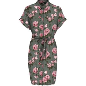 VERO MODA Women's Vmeasy Joy S/S Shirt Dress WVN Ga Dress, Laurel Wreath/AOP: cami, S VERO MODA Women's Vmeasy Joy S/S Shirt Dress WVN Ga Dress, Laurel Wreath/AOP: cami, S
