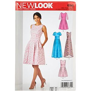 Simplicity New Look Sewing Pattern 6341: Misses' Dress in Three Lengths, Size A, Paper, Multi-Coloured, A (6-8-10-12-14-16-18) Simplicity New Look Sewing Pattern 6341: Misses' Dress in Three Lengths, Size A, Paper, Multi-Coloured, A (6-8-10-12-14-16-18)
