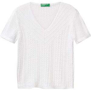 United Colors of Benetton Women's Maglia Scollo V M/M 143cd402y T-Shirt, White, M United Colors of Benetton Women's Maglia Scollo V M/M 143cd402y T-Shirt, White, M