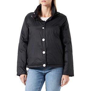 Armani Exchange Women's Sustainable, Side Logo Tape, Button Closure Insulated Jacket, Black, L Armani Exchange Women's Sustainable, Side Logo Tape, Button Closure Insulated Jacket, Black, L