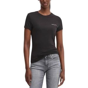 Tommy Jeans Women’s Short Sleeve Round Neck Slim Fit Linear T-Shirt, Black (Black), XXS Tommy Jeans Women’s Short Sleeve Round Neck Slim Fit Linear T-Shirt, Black (Black), XXS