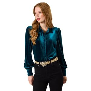 Joe Browns Women's Stretchy Velour Blouse, Turquoise, 18 Joe Browns Women's Stretchy Velour Blouse, Turquoise, 18