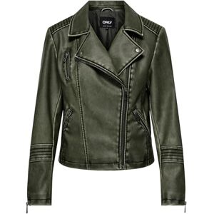 ONLY Women's Onlhalli Gemma Faux Leather Biker CC OTW Jacket, deep Depths, L ONLY Women's Onlhalli Gemma Faux Leather Biker CC OTW Jacket, deep Depths, L