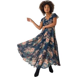 Joe Browns Women's Georgette Fabric Vintage-Inspired Floral Dress, Blue, 8 Joe Browns Women's Georgette Fabric Vintage-Inspired Floral Dress, Blue, 8
