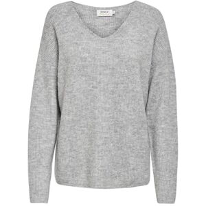 ONLY Women's ONLCAMILLA V-Neck L/S Pullover KNT NOOS Pullover Sweater, Light Grey Melange, S ONLY Women's ONLCAMILLA V-Neck L/S Pullover KNT NOOS Pullover Sweater, Light Grey Melange, S