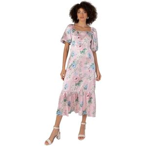 Anaya with Love Women's Midaxi Dress Ladies Square Neck Short Puff Sleeve Satin Tie Back Floral for Wedding Guest Party Evening Occasion, Blush Pink, 16 Anaya with Love Women's Midaxi Dress Ladies Square Neck Short Puff Sleeve Satin Tie Back Floral for Wedding Guest Party Evening Occasion, Blush Pink, 16