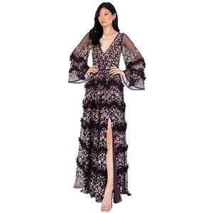 Maya Deluxe Women's Ladies Maxi Dress V Neckline Sequin with Ruffle Empire Waist Slit Split for Prom Ball Bridesmaid Wedding Guest, Berry, 6 Maya Deluxe Women's Ladies Maxi Dress V Neckline Sequin with Ruffle Empire Waist Slit Split for Prom Ball Bridesmaid Wedding Guest, Berry, 6