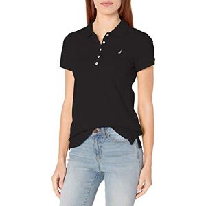 Nautica Women's 5-Button Short Sleeve Breathable 100% Cotton Polo Shirt, True Black, XS Nautica Women's 5-Button Short Sleeve Breathable 100% Cotton Polo Shirt, True Black, XS
