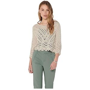 JDY Women's New Sun KNT Noos 3/4 Cropped Pullover Knitted Jumper, Tapioca, L JDY Women's New Sun KNT Noos 3/4 Cropped Pullover Knitted Jumper, Tapioca, L