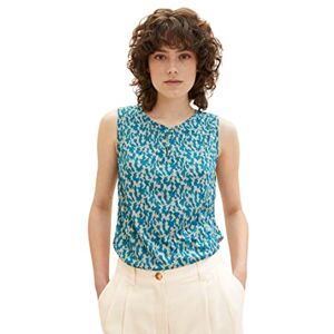 TOM TAILOR Women's Top with Pattern, 32149 Petrol Small Abstract Design, XXL TOM TAILOR Women's Top with Pattern, 32149 Petrol Small Abstract Design, XXL
