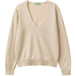 United Colors of Benetton Women's V-Neck Jersey M/L 1002d401y Sweater, Beige, XS United Colors of Benetton Women's V-Neck Jersey M/L 1002d401y Sweater, Beige, XS
