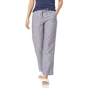 Amazon Essentials Women's Linen Blend Drawstring Relaxed Fit Wide Leg Pant (Available in Plus Size), Grey Vertical Stripe, X-Small Amazon Essentials Women's Linen Blend Drawstring Relaxed Fit Wide Leg Pant (Available in Plus Size), Grey Vertical Stripe, X-Small