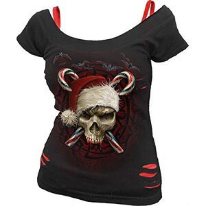 Spiral Womens F711 Tops Short Sleeve T-Shirt, Black & Red, S UK Spiral Womens F711 Tops Short Sleeve T-Shirt, Black & Red, S UK