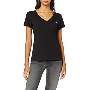 Calvin Klein Women Short-Sleeve T-Shirt Ck Embroidery V-Neck, Black (Ck Black), M Calvin Klein Women Short-Sleeve T-Shirt Ck Embroidery V-Neck, Black (Ck Black), M