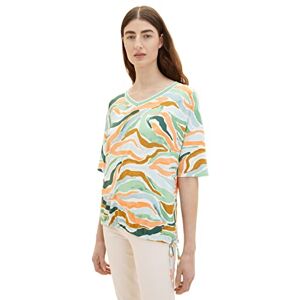 TOM TAILOR Ladies T-Shirt 1035483, 31122 Colourful Wavy Design, X-Small TOM TAILOR Ladies T-Shirt 1035483, 31122 Colourful Wavy Design, X-Small