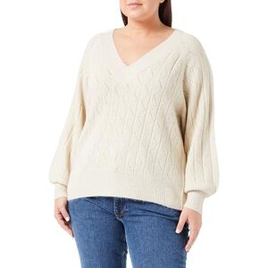 ONLY Women's Onllucia Ls V-Neck KNT Knitted Jumper, Pumice Stone/Detail: Frosted Almond Glitter, M ONLY Women's Onllucia Ls V-Neck KNT Knitted Jumper, Pumice Stone/Detail: Frosted Almond Glitter, M