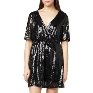 VERO MODA Women's Vmkaje 2/4 Short Dress JRS mini, Black/Detail: Sequins, M VERO MODA Women's Vmkaje 2/4 Short Dress JRS mini, Black/Detail: Sequins, M