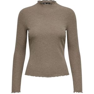 ONLY Women's Onlemma L/S High Neck Top Noos Jrs Long sleeve, Caribou/Detail: Melange, XS UK ONLY Women's Onlemma L/S High Neck Top Noos Jrs Long sleeve, Caribou/Detail: Melange, XS UK