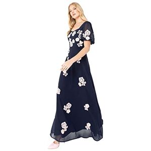 Maya Deluxe Womens Maxi Dress Ladies Floral Embellished Short Sleeve Maxi Dress for Wedding Guest Bridesmaid Evening Prom Ball Navy Size 14 UK Maya Deluxe Womens Maxi Dress Ladies Floral Embellished Short Sleeve Maxi Dress for Wedding Guest Bridesmaid Evening Prom Ball Navy Size 14 UK
