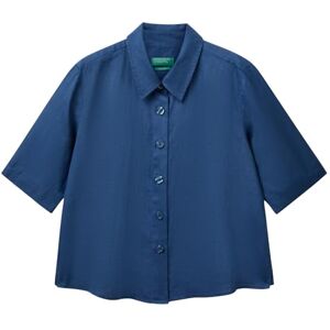 United Colors of Benetton Women's Camicia 5bml5qb75 Shirt, Blue, L United Colors of Benetton Women's Camicia 5bml5qb75 Shirt, Blue, L