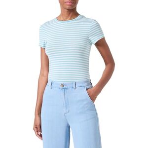 VERO MODA Women's Vmines Fiona SS O-Neck Top VMA Noos T-Shirt, Porcelain Blue/Stripes: Snow White, S VERO MODA Women's Vmines Fiona SS O-Neck Top VMA Noos T-Shirt, Porcelain Blue/Stripes: Snow White, S