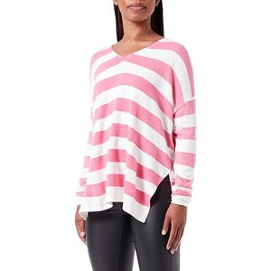 ONLY Bestseller A/S Women's Onlamalia L/S V-Neck CC KNT Sweater, Azalea Pink/Stripes: Cloud Dancer, XS ONLY Bestseller A/S Women's Onlamalia L/S V-Neck CC KNT Sweater, Azalea Pink/Stripes: Cloud Dancer, XS