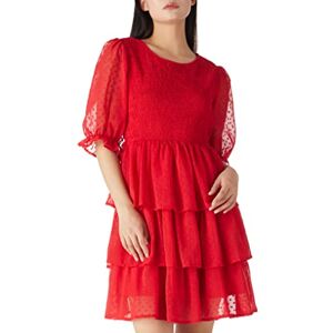 Xinyifushi6 find. Women's Summer Elegant A-Line Layered Ruffle Mini Dresses Casual, Red, Size L