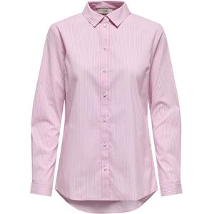 JDY Women's mio L/S Shirt WVN Noos, Shocking Pink/Stripes:Small White Stripes, 8 JDY Women's mio L/S Shirt WVN Noos, Shocking Pink/Stripes:Small White Stripes, 8
