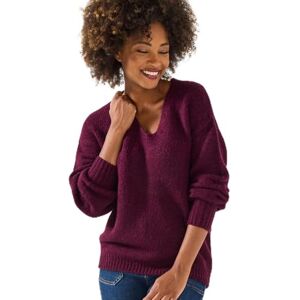 Joe Browns Women's Simple Drop Sleeve V Neck Jumper, Oversized, Purple, UK 18 Joe Browns Women's Simple Drop Sleeve V Neck Jumper, Oversized, Purple, UK 18