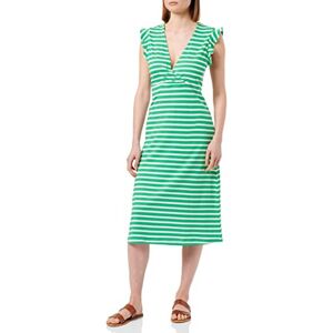 ONLY Women's Onlmay S/L Wrap Midi Dress Box JRS, Kelly Green/Stripes: Cloud Dancer (Dina), S ONLY Women's Onlmay S/L Wrap Midi Dress Box JRS, Kelly Green/Stripes: Cloud Dancer (Dina), S