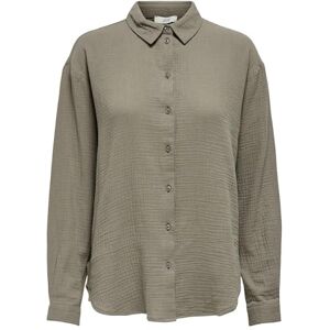 JDY Women's Theis Life L/S Loose Shirt WVN Noos, Brindle, Large JDY Women's Theis Life L/S Loose Shirt WVN Noos, Brindle, Large