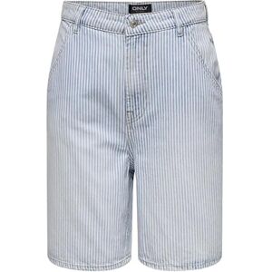 ONLY Women's Onlgia Mw Striped Loose DNM Shorts, Light Blue (Light Blue Denim), XL ONLY Women's Onlgia Mw Striped Loose DNM Shorts, Light Blue (Light Blue Denim), XL