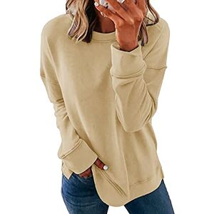 NEYOUQE sweatshirts for women uk ladies jumpers crewneck sweatshirt winter jumper fashion hoodies pullover women autumn clothes long sleeve tops womens Beige L