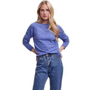 VERO MODA Women's VMDOFFY LS O-Neck Blouse GA NOOS Pullover Sweater, Surf The Web/Detail:Melange, L VERO MODA Women's VMDOFFY LS O-Neck Blouse GA NOOS Pullover Sweater, Surf The Web/Detail:Melange, L