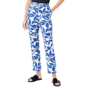 VERO MODA Women's Vmeasy Joy Nw Loose Pants WVN Ga, Snow White/AOP: Alisa Mazarine Blue, M VERO MODA Women's Vmeasy Joy Nw Loose Pants WVN Ga, Snow White/AOP: Alisa Mazarine Blue, M
