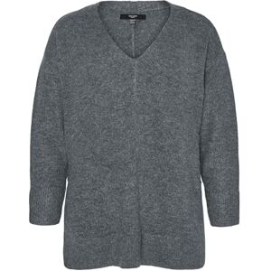 VERO MODA CURVE Women's VMCFILUCA LS V-NCK Long Pull GA CUR NOOS Pullover Sweater, Balsam Green/Detail:Melange, 22-24 Plus VERO MODA CURVE Women's VMCFILUCA LS V-NCK Long Pull GA CUR NOOS Pullover Sweater, Balsam Green/Detail:Melange, 22-24 Plus