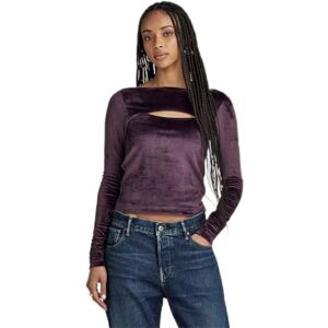 G-STAR Women's Cut-Out Slim Boatneck Top, Purple (lt maze D23811-D422-8880), M G-STAR Women's Cut-Out Slim Boatneck Top, Purple (lt maze D23811-D422-8880), M