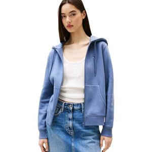 Tommy Jeans Womens Tjw Reg Flag Thru Dw0dw19729 Zip Through Hoodie, Grey (Blue Moment), L UK Tommy Jeans Womens Tjw Reg Flag Thru Dw0dw19729 Zip Through Hoodie, Grey (Blue Moment), L UK