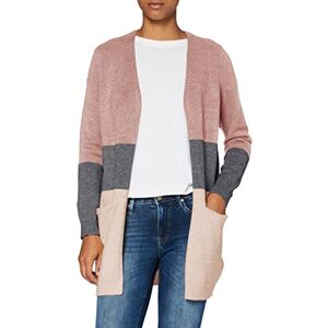 ONLY Women's Queen L/S Long Knt Noos Cardigan Sweater, Multi-coloured (Misty Rose Stripes: W. Mgm/Cloud Pink Melange), L UK ONLY Women's Queen L/S Long Knt Noos Cardigan Sweater, Multi-coloured (Misty Rose Stripes: W. Mgm/Cloud Pink Melange), L UK