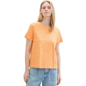 TOM TAILOR Women's 1040544 T-Shirt, 34843-Apricot Abstract Leaf Print, XXXL TOM TAILOR Women's 1040544 T-Shirt, 34843-Apricot Abstract Leaf Print, XXXL