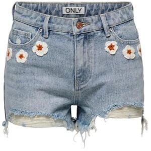 ONLY Women's Onlpacy Hw Crochet DNM Shorts Bj, Light Blue (Light Blue Denim), L ONLY Women's Onlpacy Hw Crochet DNM Shorts Bj, Light Blue (Light Blue Denim), L