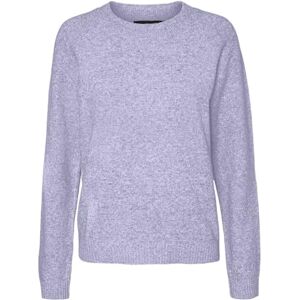 VERO MODA Women's Vmdoffy Ls O-Neck Blouse Ga Noos Pullover Sweater, Purple Heather/Detail: Melange, XS VERO MODA Women's Vmdoffy Ls O-Neck Blouse Ga Noos Pullover Sweater, Purple Heather/Detail: Melange, XS