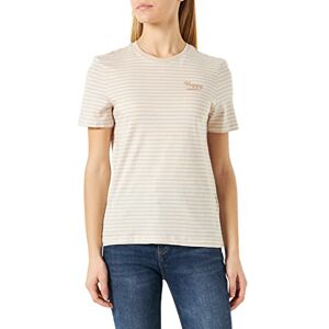 ONLY Women's Onlweekday Reg S/S Stripe Top Box JRS T-Shirt, Pumice Stone/Print:Happy (Nomad), S ONLY Women's Onlweekday Reg S/S Stripe Top Box JRS T-Shirt, Pumice Stone/Print:Happy (Nomad), S