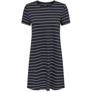 ONLY Women's Onlmay Life S/S Pocket Dress JRS Jersey, Night Sky/Stripes: Cloud Dancer (Nadia), M ONLY Women's Onlmay Life S/S Pocket Dress JRS Jersey, Night Sky/Stripes: Cloud Dancer (Nadia), M