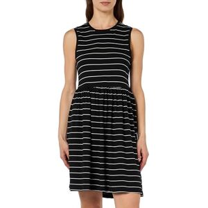 ONLY Women's Onlmay Life S/L Peplum Dress Box JRS Jersey, Black/Stripes: Cloud Dancer (Nadia), S ONLY Women's Onlmay Life S/L Peplum Dress Box JRS Jersey, Black/Stripes: Cloud Dancer (Nadia), S