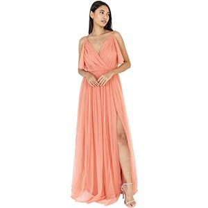 Anaya with Love Ladies Women Long Length Dress Maxi Short Sleeve Cami V Neckline Long Length Empire Waist Bridesmaid Wedding Guest Prom Coral Pink Size 10 Anaya with Love Ladies Women Long Length Dress Maxi Short Sleeve Cami V Neckline Long Length Empire Waist Bridesmaid Wedding Guest Prom Coral Pink Size 10