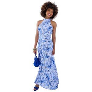 Joe Browns Women's Petite Fashion Floral Printed Woven Halterneck Dress, Regular Fit, Blue, UK 18 Petite Joe Browns Women's Petite Fashion Floral Printed Woven Halterneck Dress, Regular Fit, Blue, UK 18 Petite