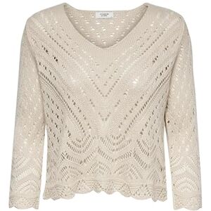 JDY Women's New Sun KNT Noos 3/4 Cropped Pullover Knitted Jumper, Tapioca, XXL JDY Women's New Sun KNT Noos 3/4 Cropped Pullover Knitted Jumper, Tapioca, XXL